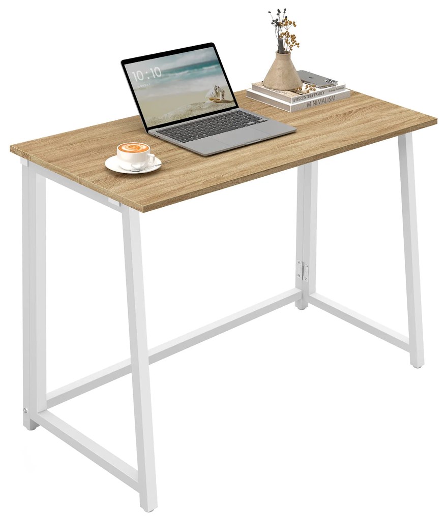 Set pentru birou – birou pliabil ZARIMO 80×40 cm alb + scaun de birou AVOLA VELVET albastru