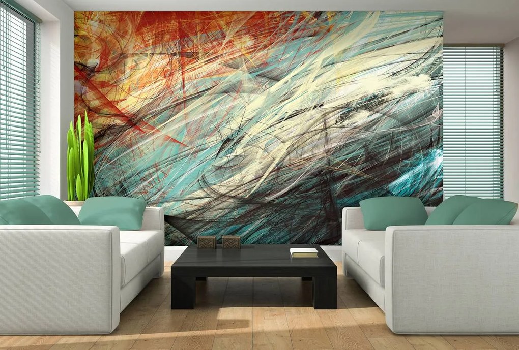 Fototapet - Abstracție în culori pastel (254x184 cm)