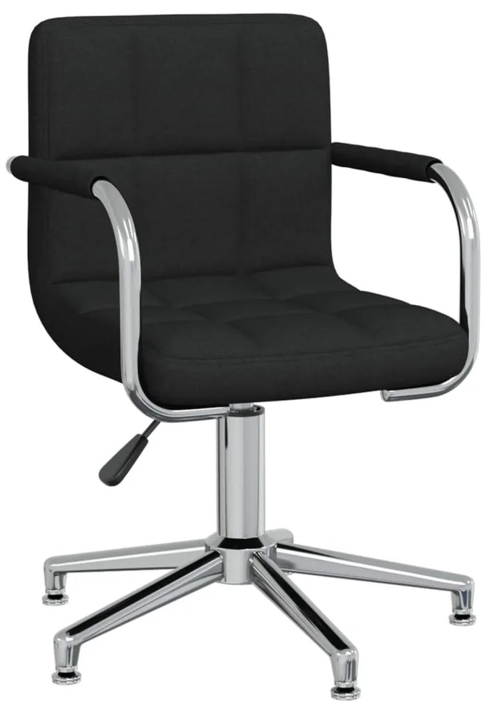 vidaXL Scaun de bucătărie pivotant, negru, material textil