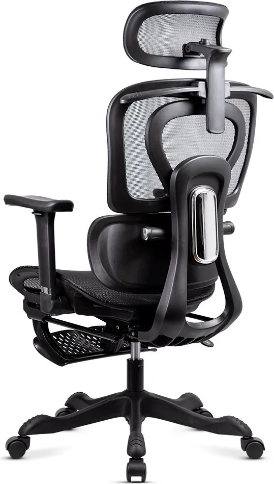 Scaun ergonomic cu masaj și încălzire, mânere 3D și spătar rabatabil SYYT 9522 negru