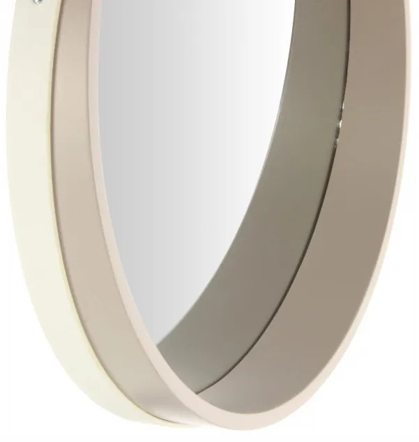 Oglinda rotunda cu rama din MDF/poliuretan alba Ultima, 3,5-7,5cm (L / D) x 49,5cm (W) x 49,5cm (H)