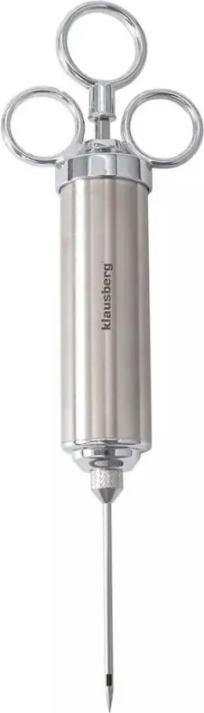 Seringa pentru marinat carne Klausberg KB 7842, 60 ml, 3 ace, Otel inoxidabil, Fara BPA, Argintiu