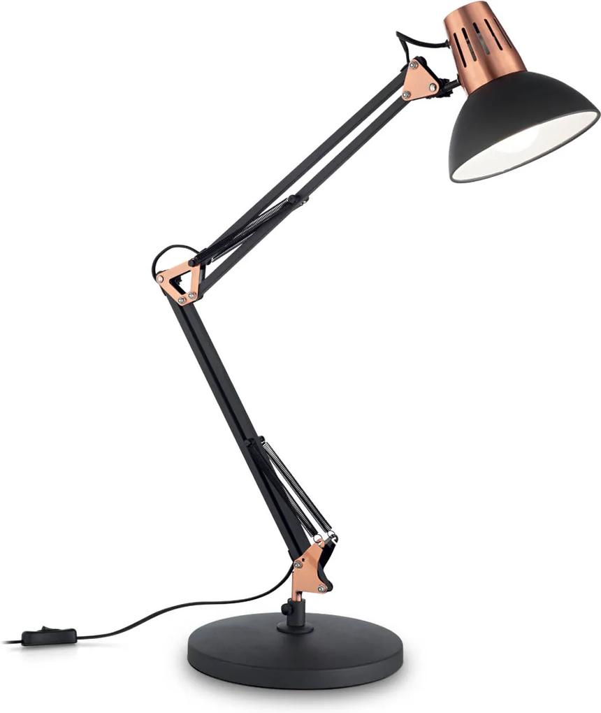 Lampa De Birou Ideal Lux Wally Tl1 E27, Negru, 061191, Italia