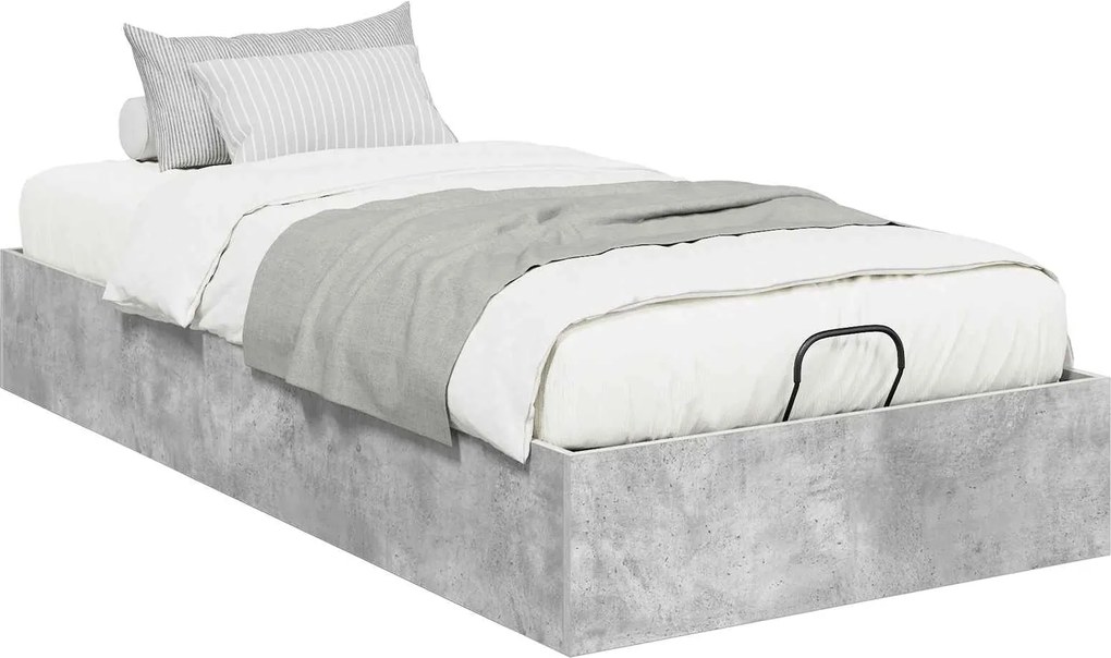 vidaXL Cadru de pat otoman Gri Beton 100 x 200 cm Lemn prelucrat