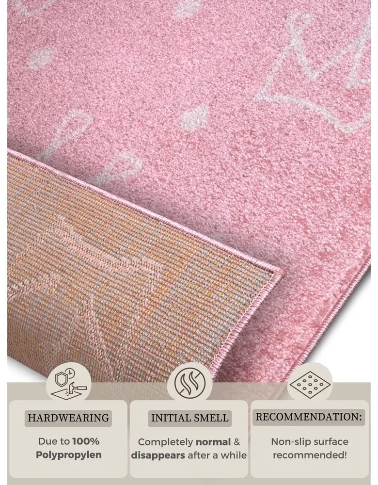 Covor pentru copii roz 120x170 cm Crowns – Hanse Home