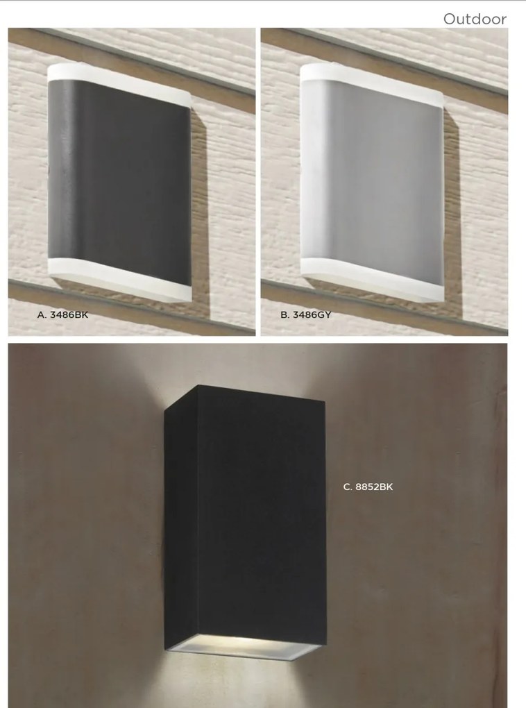 Aplica LED pentru exterior iluminat ambiental sus/jos Outdoor 8852BK SRT