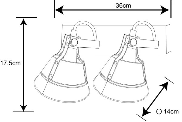 Spot GÜNTHER 2xE27/60W/230V Globo 15366Z-2