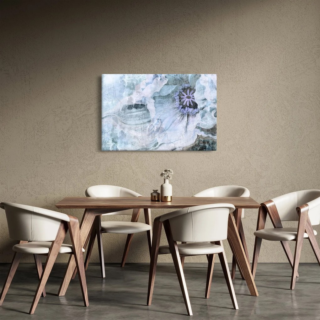 Tablou - Frescă florală pe un perete de cărămidă (90x60 cm)