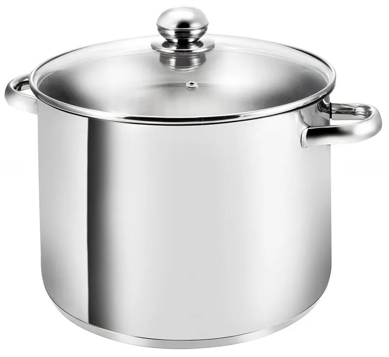 Oala din Inox cu Capac din Sticla Termorezistenta 19 L 32 cm