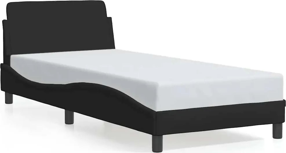 vidaXL Cadru de pat cu tăblie, Dover, negru, 80x200 cm, textil