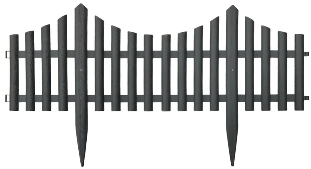 Despartitor de gazon, 17 buc., antracit, 10 m, PP