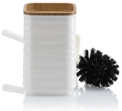 Set de baie WAVE 5 buc. alb/maro