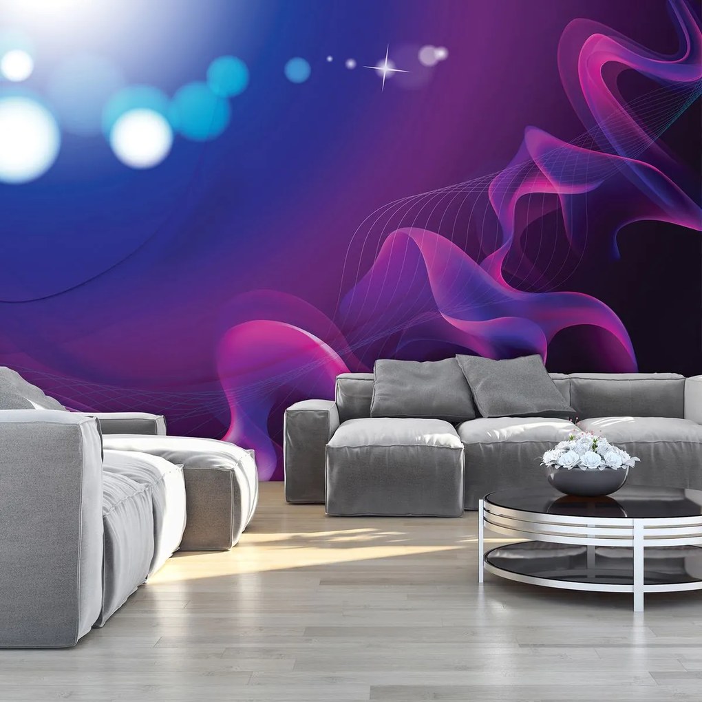 Fototapet - Valuri abstracte violete (254x184 cm)