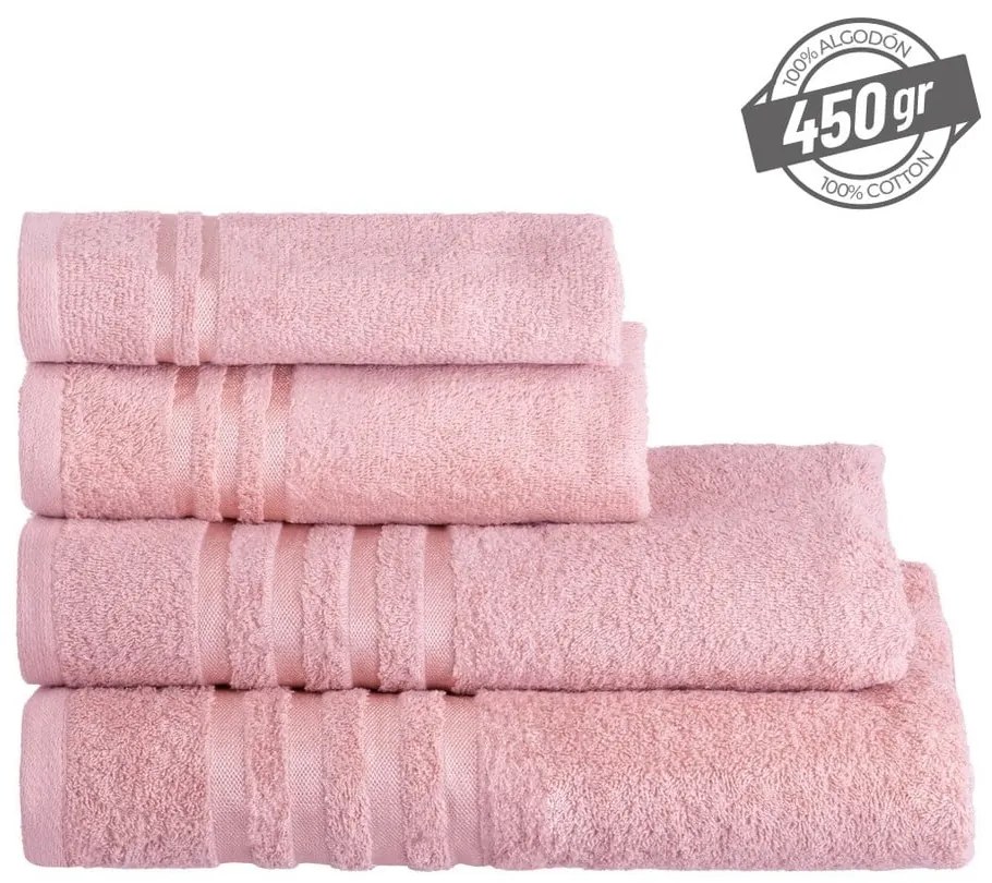 Prosop roz din bumbac din frotir 50x100 cm Simple – Casa Selección