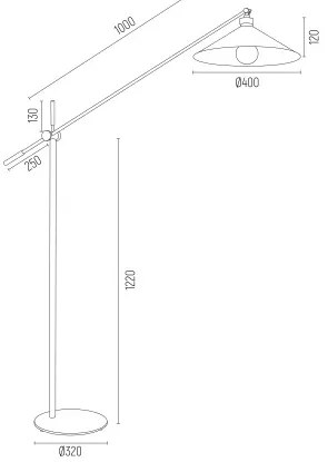 Lampadar de podea reglabil stil industial NASHVILLE negru