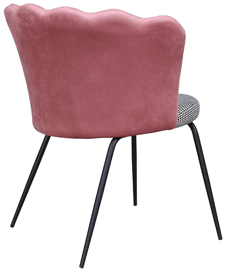 Fotoliu de design, Art-deco, ţesătură roz / model, NELIN
