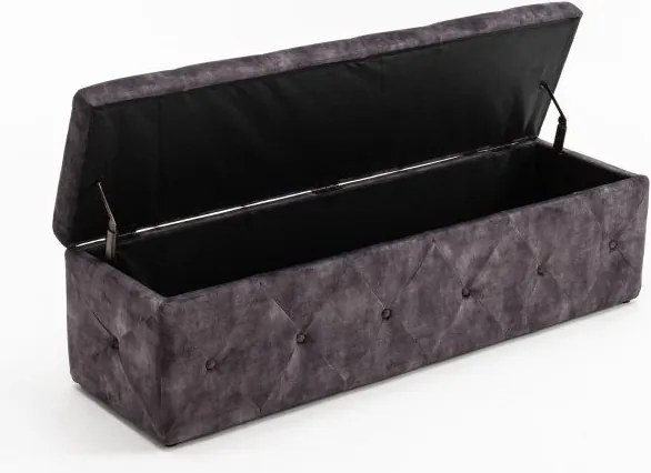 Bancheta dormitor tapitata Extravagancia, gri antic