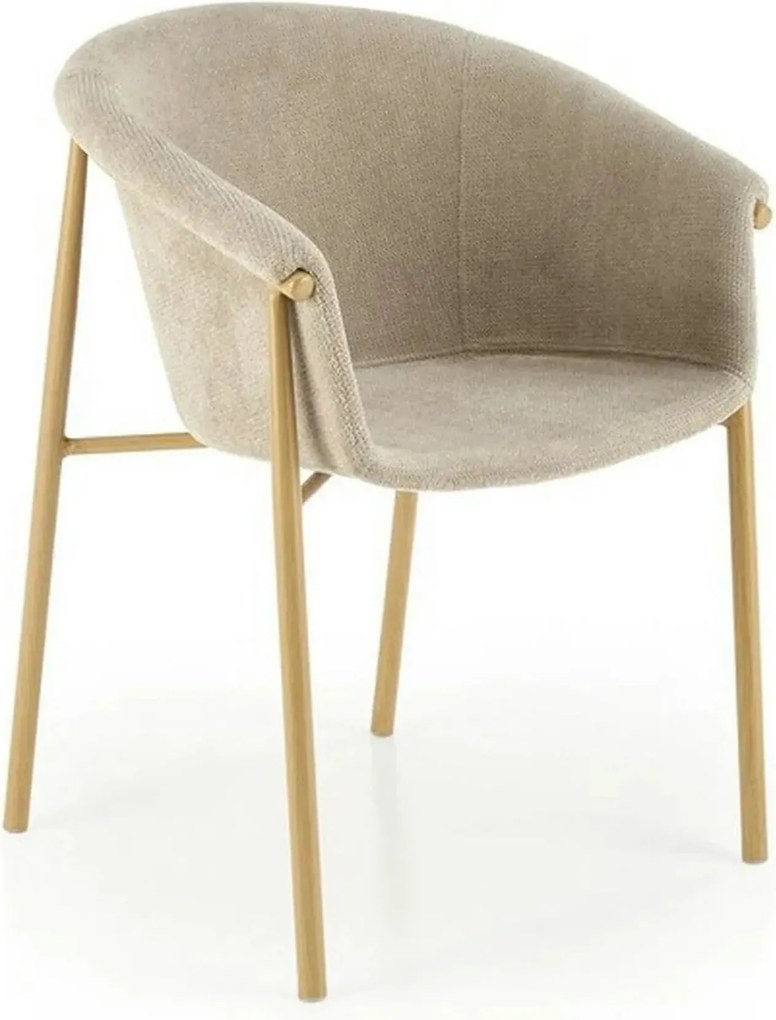 Scaun K489, bej/stejar, stofa clasica/metal, 59x56x80 cm