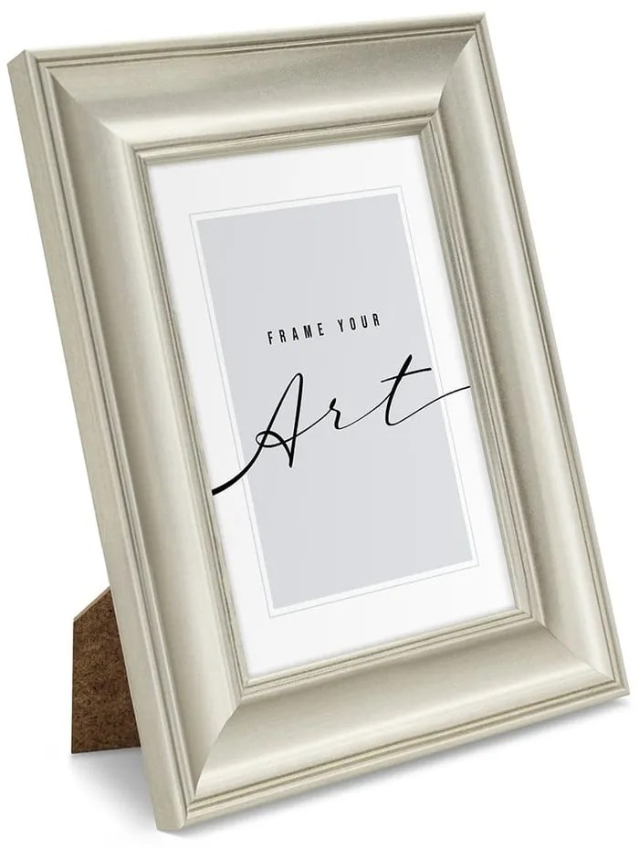 Ramă foto argintie din plastic 18x23 cm