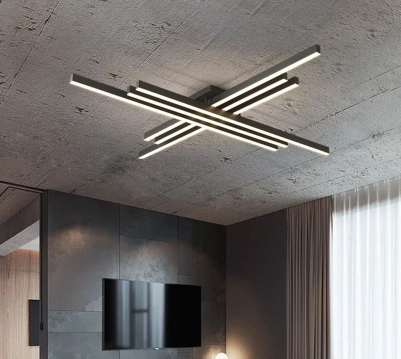 Lustra LED Holly Two, Cu Telecomanda, 3 Tipuri De Lumina, Intensitate Reglabila, 146W, Black