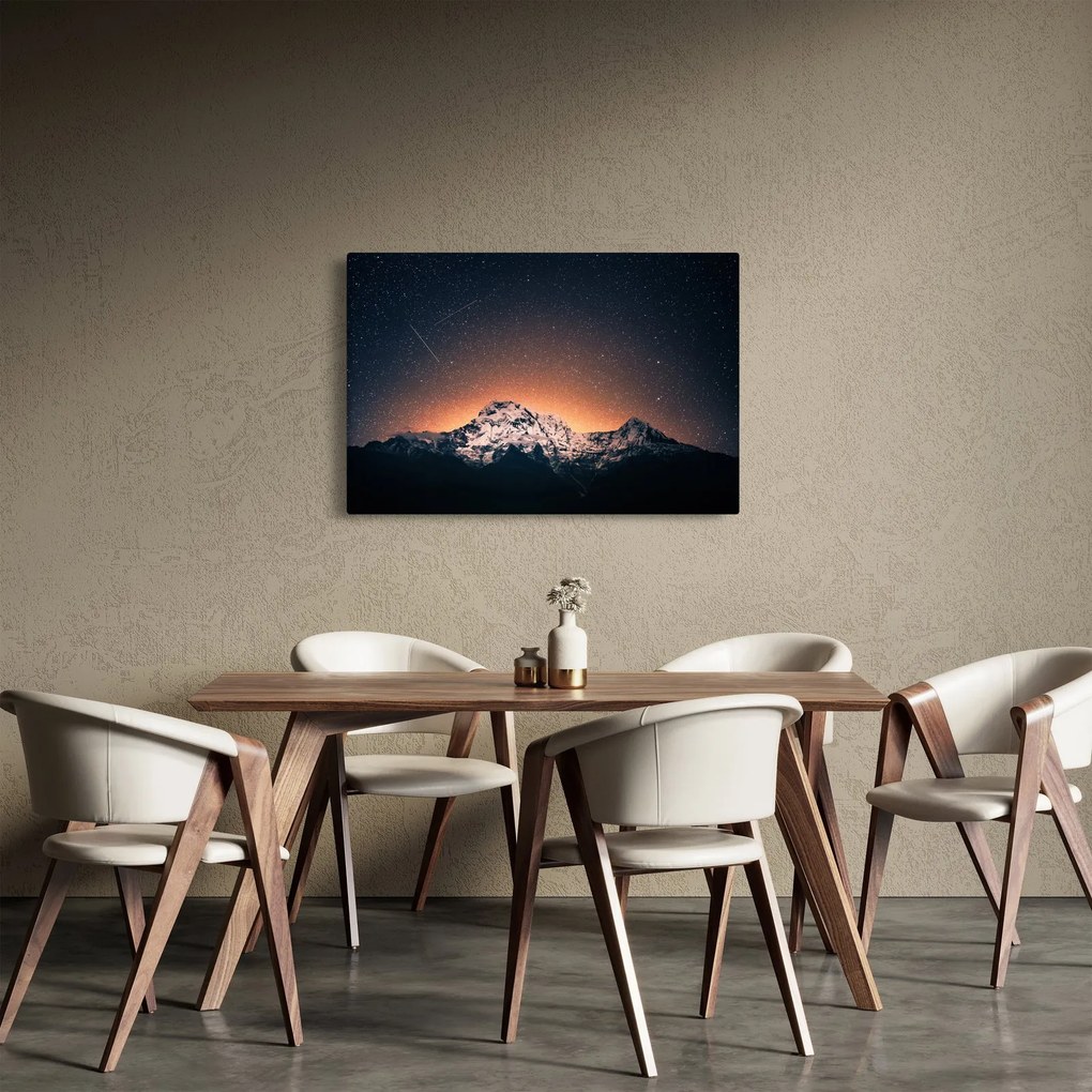 Tablou cu cerul nocturn cu munți (90x60 cm)