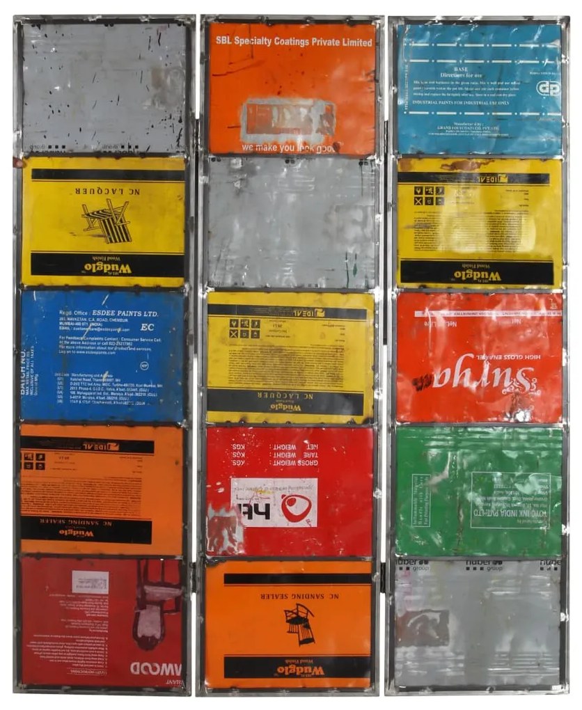 323733 vidaXL Separator de cameră, multicolor, 45x17x167 cm, fier