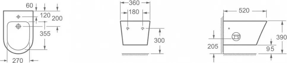 Bideu Clement montat pe perete