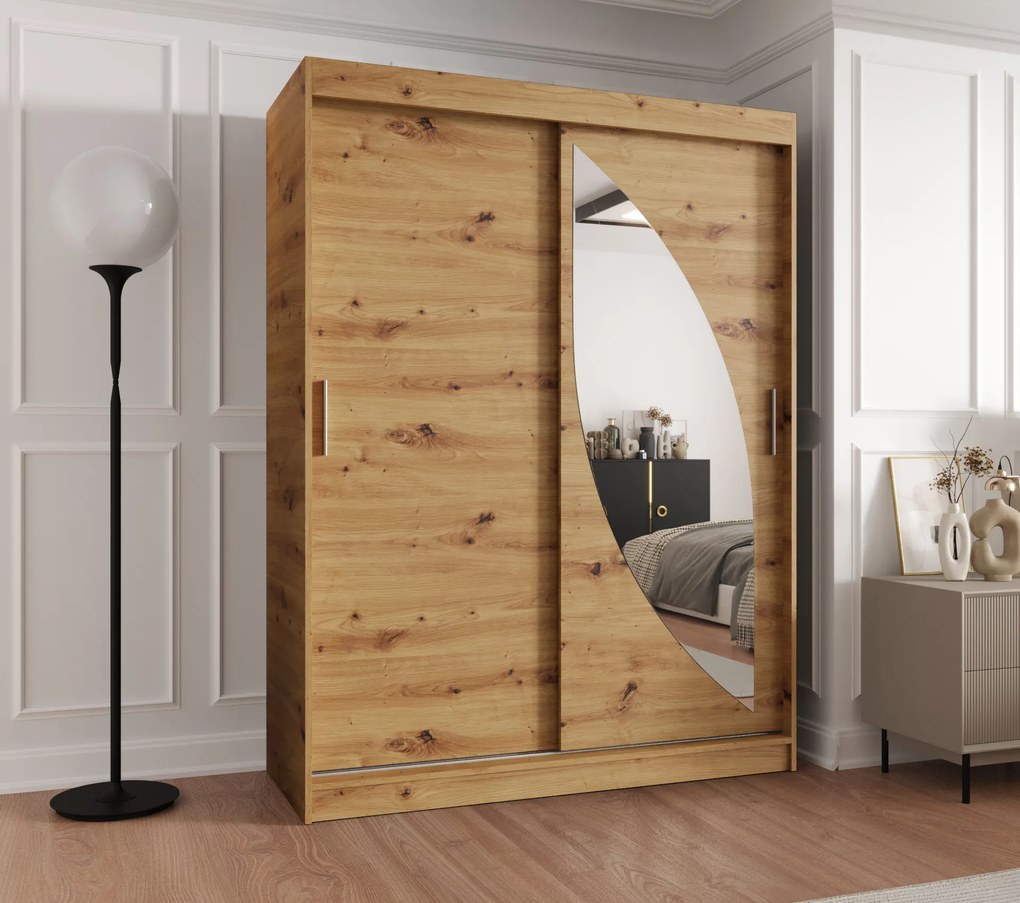 Dulap de haine 150 cm Milain (Stejar artisan). 1125999