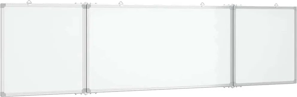 vidaXL Tablă magnetică pliabilă, alb, 200x50x1,7 cm, aluminiu
