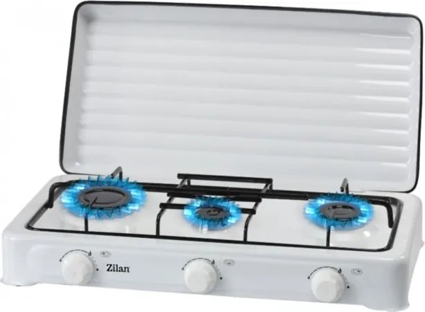 Aragaz cu 3 ochiuri ZILAN ZLN0032A,culoare alb utilizare numai GPL butelie,