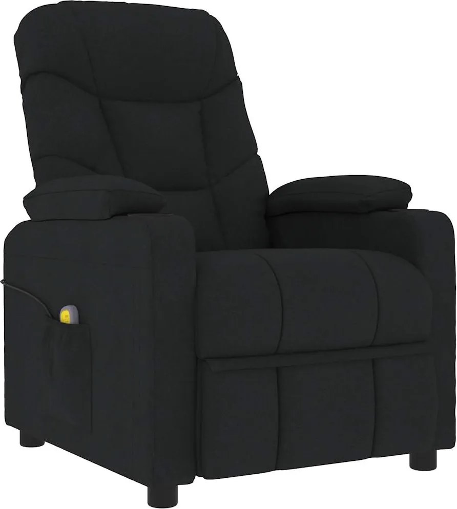 vidaXL Fotoliu rabatabil, negru, material textil