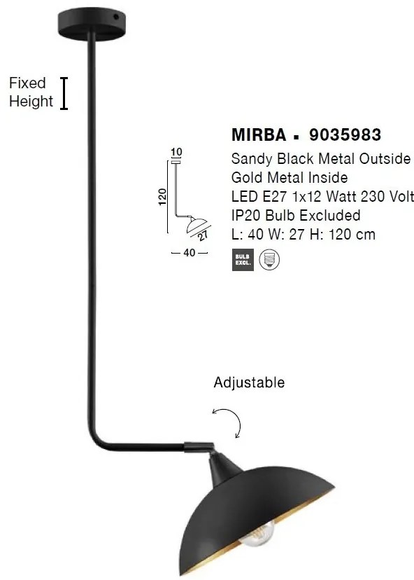 Lustra/Pendul design modern MIRBA negru
