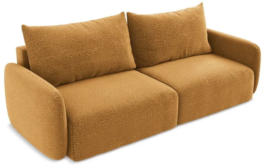 Canapea portocalie extensibilă/cu spațiu de depozitare 238 cm Kalena – Makamii