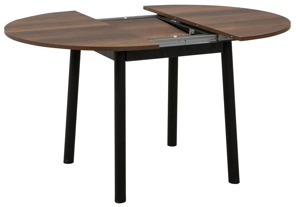 Masă de sufragerie extensibilă Duvasa 5 (Nuc + negru) (pentru 4 persoane). 1093744
