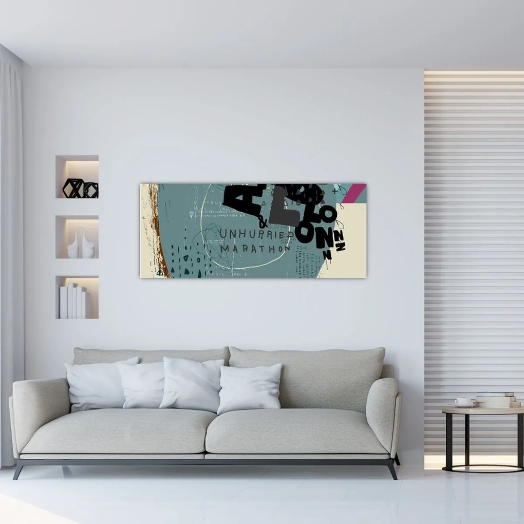 Tablou - Flying balon cu curcubeu (120x50 cm)