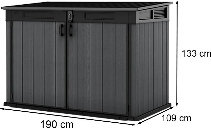 Ladă de grădină din plastic Cortina Mega gri