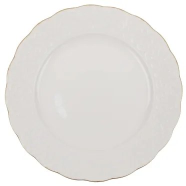 Set de veselă din porțelan, 24 piese, alb/auriu