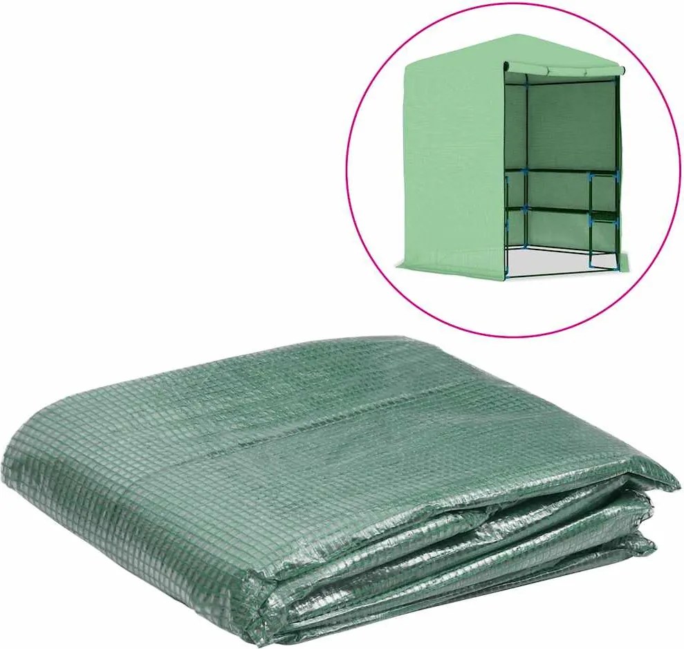 vidaXL Copertină rezervă pentru seră (6,5025 m²), verde, 255x255x194cm