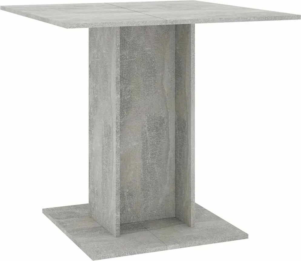 vidaXL Masă de bucătărie, gri beton, 80x80x75 cm, lemn prelucrat