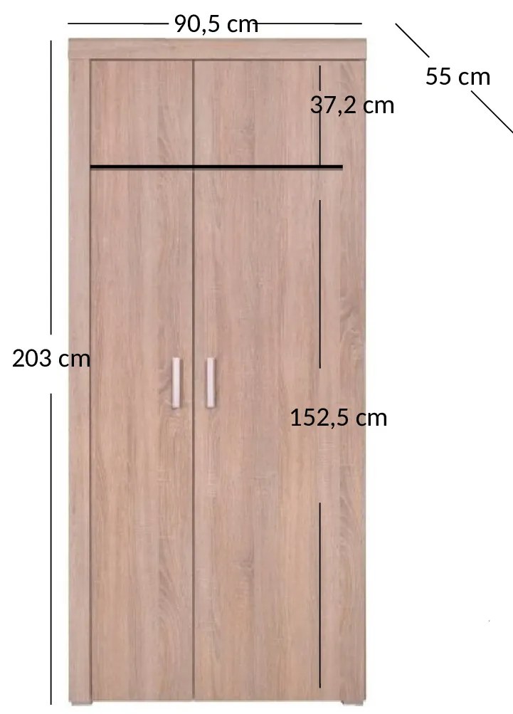 Dulap de haine Dalila (Stejar sonoma). 1052830