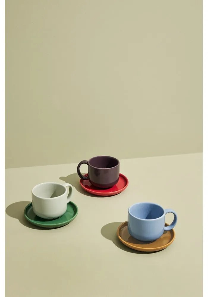 Ceașcă albastru-deschis/maro din gresie Amare – Hübsch