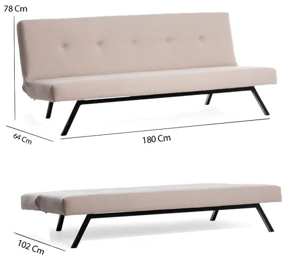 Canapea LOKO, 2 locuri, crem/bej