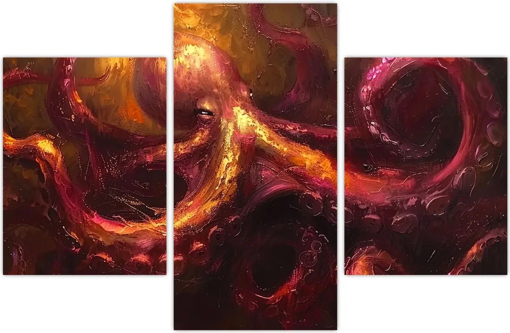 Tablou - Octopus, pictură în ulei (90x60 cm)