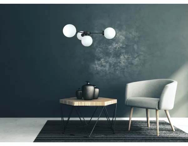 Lustră pe cablu KALIOPE 4xE14/50W/230V negru/alb