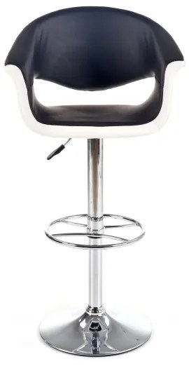 Scaun de bar 115x60 cm alb/negru/crom
