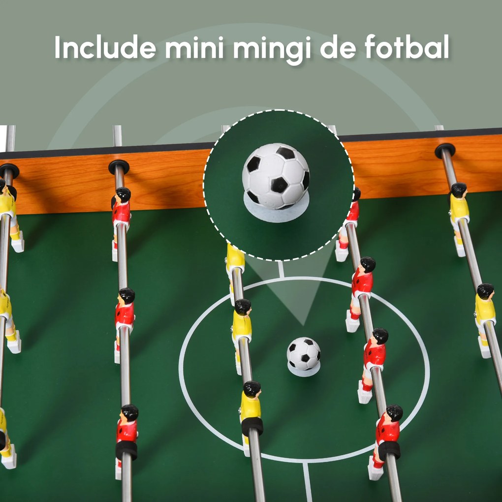 HOMCOM Joc de fotbal de masa cu 22 jucatori si accesorii incluse 84.5 x 40 x 62 cm | Aosom Romania