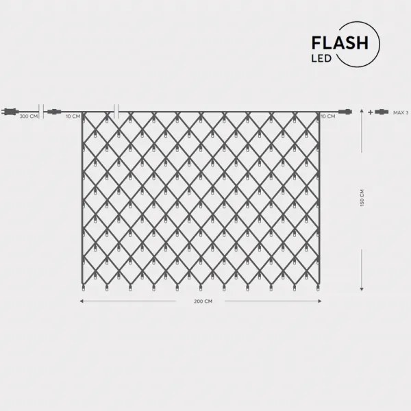 Perdea LED de exterior NET 240xLED/7,2W/230V 1,5x2 m IP44 alb cald