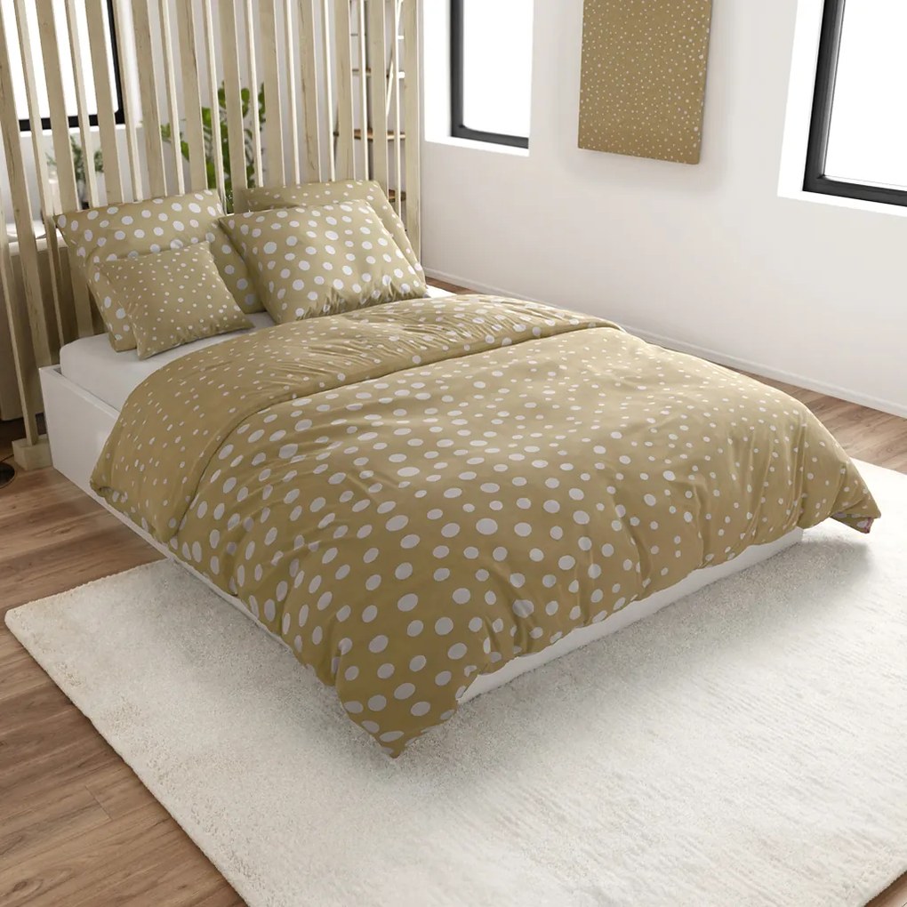 Lenjerie din bumbac Renforce TABEA bej Dimensiune lenjerie de pat: 2 buc 80 x 80 cm | 200 x 200 cm