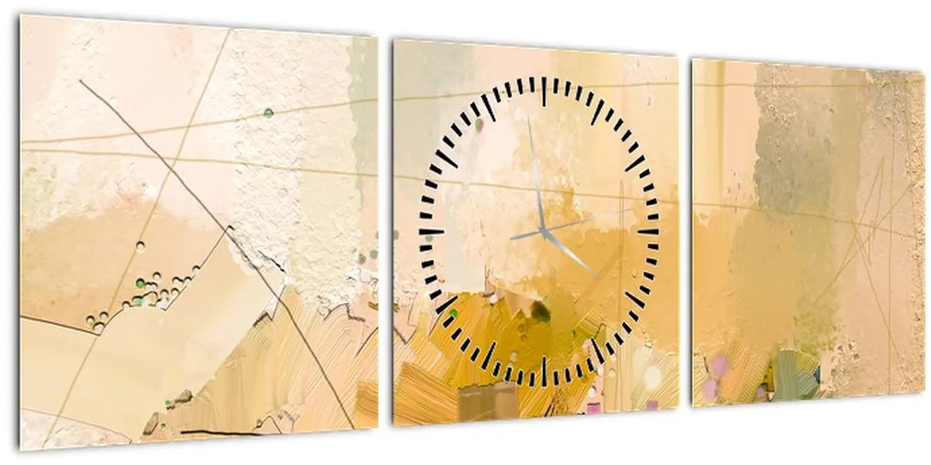 Tablou - Abstract, pictură în ulei (cu ceas) (90x30 cm)