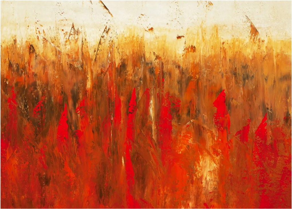 Tablou pe sticlă cu abstracție pictată (70x50 cm)
